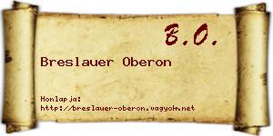 Breslauer Oberon névjegykártya